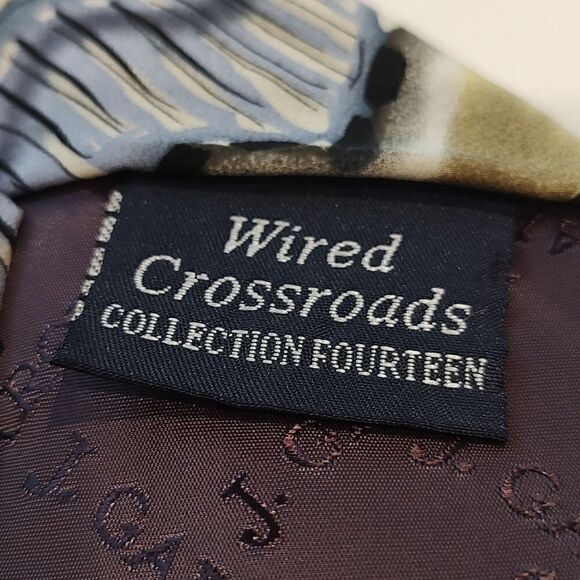 J. Garcia Silk Men's Necktie Wired Crossroads Collection Fourteen Vintage - Picture 3 of 8